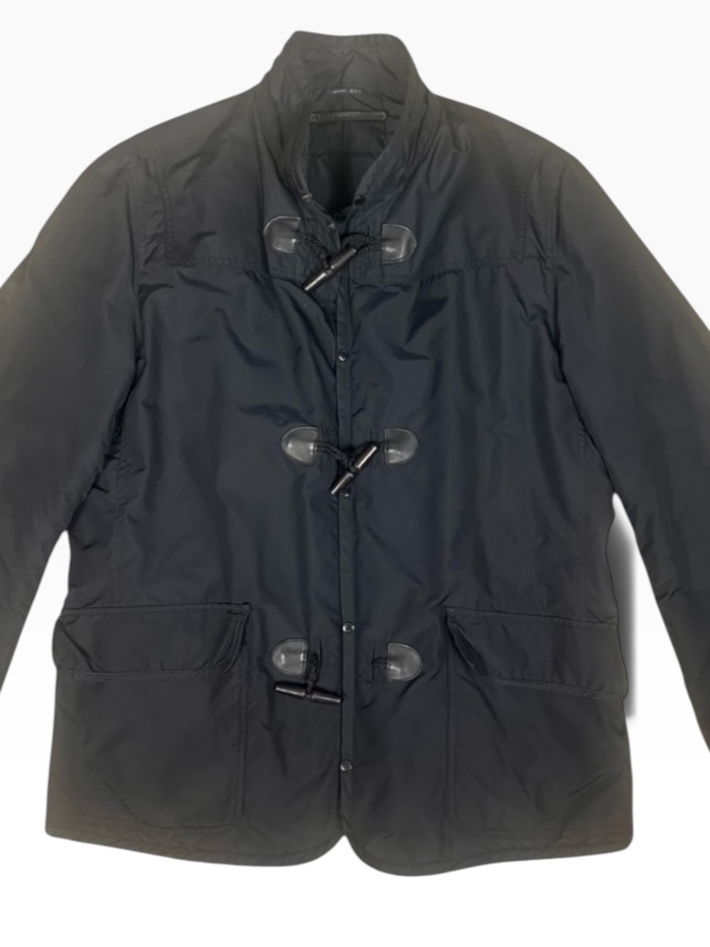 Massimo Dutti Reversible Duffle Coat Jacket Mens XXL Black Grey